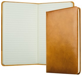 Notizbuch DIN A5 schmal (gebunden) | Echtleder | VINTAGE hellbraun